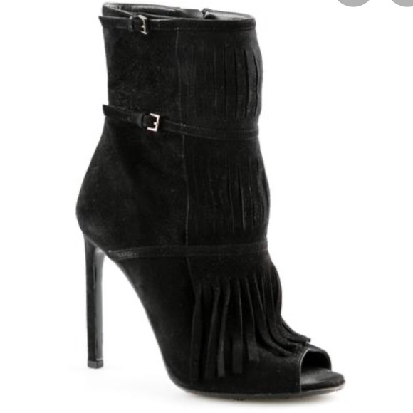 GUCCI BECKY FRINGE ANKLE BOOT, BLACK - Picture 3 of 7